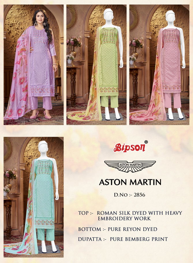 Aston Martin 2856 By Bipson Roman Silk Embroidery Non Catalog Dress Material Wholesale Shop In Surat